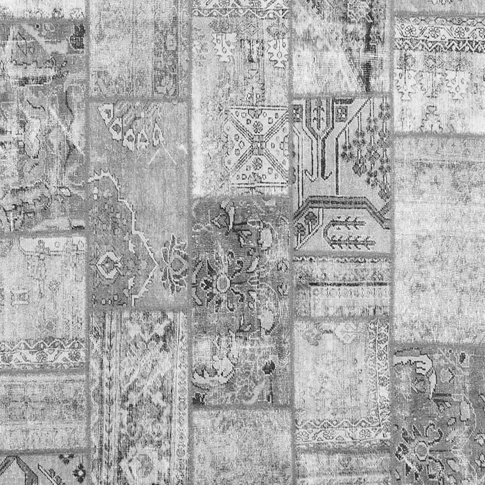 Serging Thickness of Machine Washable Patchwork Gray Transitional Rug, wshcon2914gry