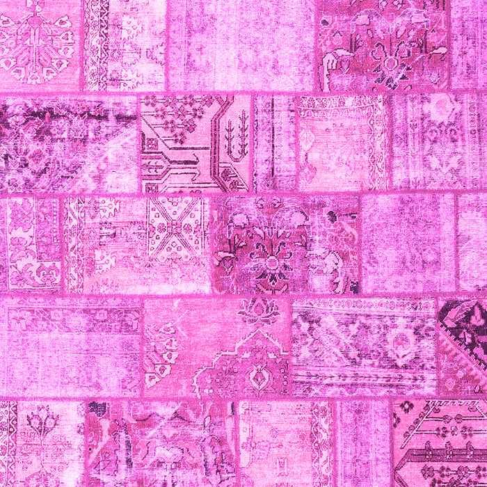 Square Machine Washable Patchwork Pink Transitional Rug, wshcon2914pnk