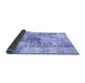 Sideview of Patchwork Blue Transitional Rug, con2914blu