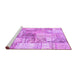 Sideview of Machine Washable Patchwork Purple Transitional Area Rugs, wshcon2914pur