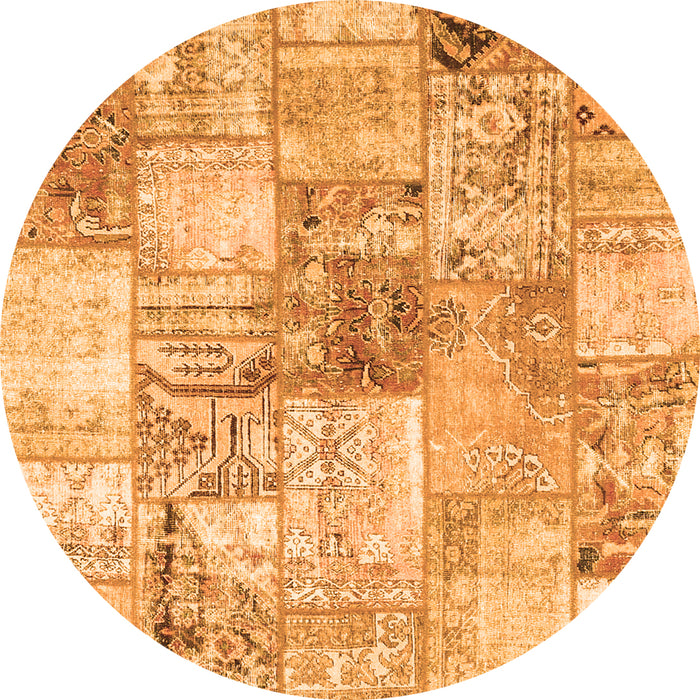 Square Patchwork Orange Transitional Rug, con2914org