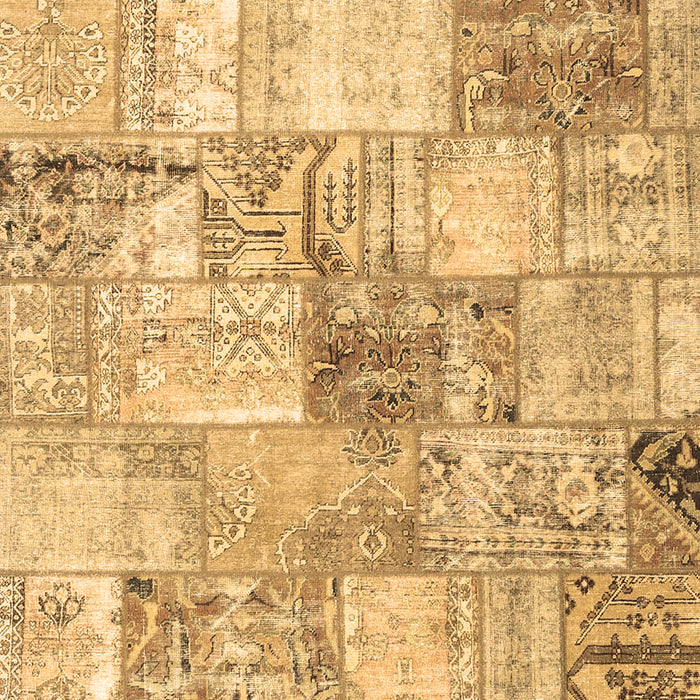Square Patchwork Brown Transitional Rug, con2914brn