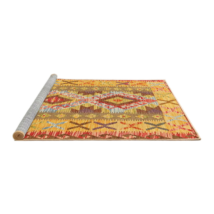 Serging Thickness of Machine Washable Contemporary Orange Rug, wshcon2915