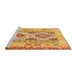 Serging Thickness of Machine Washable Contemporary Orange Rug, wshcon2915