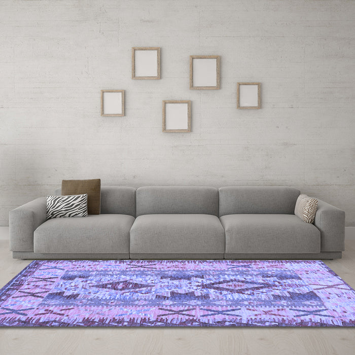 Machine Washable Abstract Blue Contemporary Rug in a Living Room, wshcon2915blu