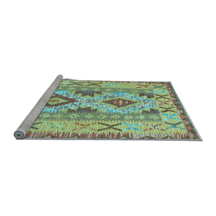 Sideview of Machine Washable Abstract Light Blue Contemporary Rug, wshcon2915lblu