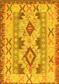 Abstract Yellow Contemporary Rug, con2915yw