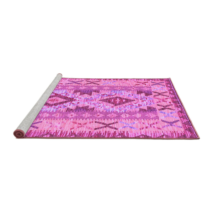 Sideview of Machine Washable Abstract Purple Contemporary Area Rugs, wshcon2915pur