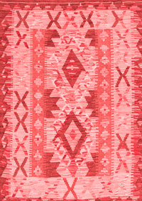 Abstract Red Contemporary Rug, con2915red