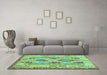 Machine Washable Abstract Turquoise Contemporary Area Rugs in a Living Room,, wshcon2915turq