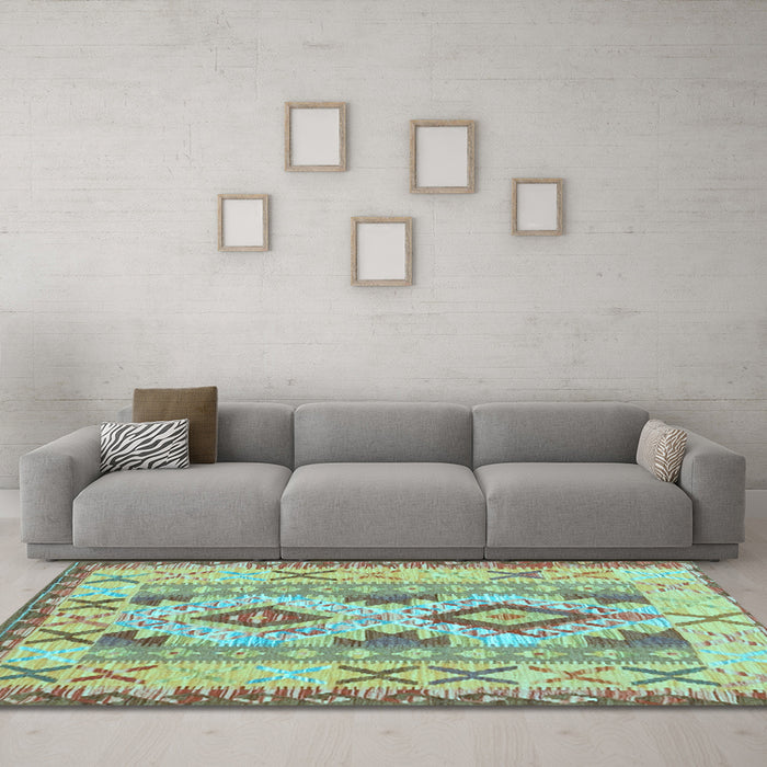 Machine Washable Abstract Light Blue Contemporary Rug in a Living Room, wshcon2915lblu