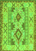 Serging Thickness of Machine Washable Abstract Green Contemporary Area Rugs, wshcon2915grn