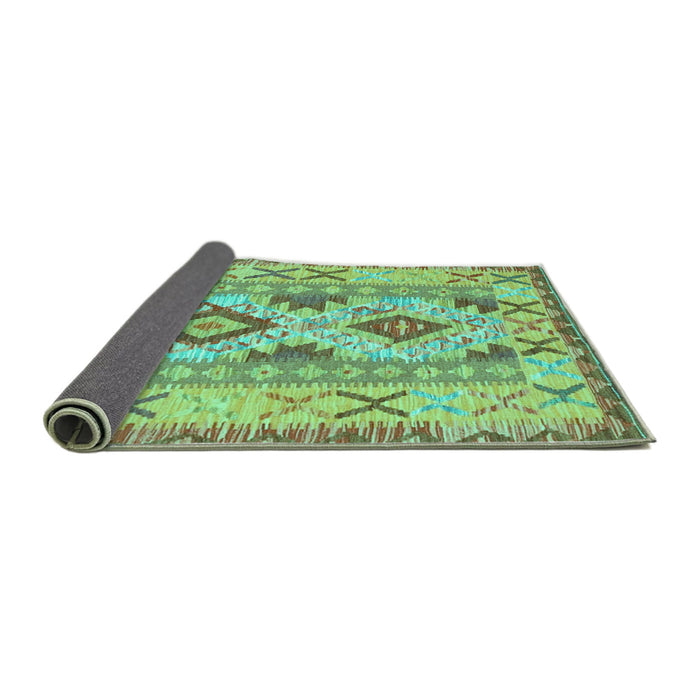 Sideview of Abstract Turquoise Contemporary Rug, con2915turq