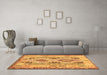 Machine Washable Abstract Brown Contemporary Rug in a Living Room,, wshcon2915brn