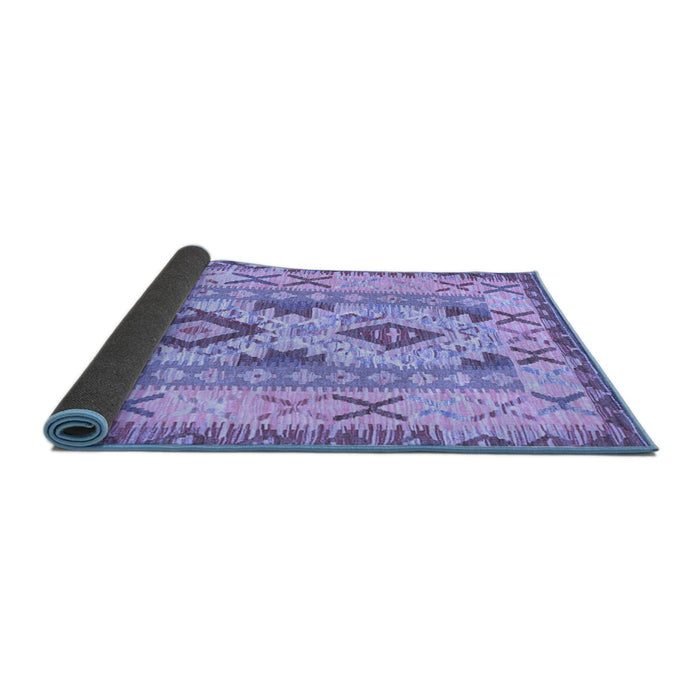 Sideview of Abstract Blue Contemporary Rug, con2915blu
