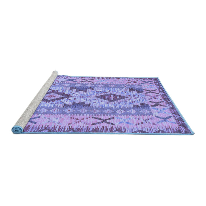 Sideview of Machine Washable Abstract Blue Contemporary Rug, wshcon2915blu