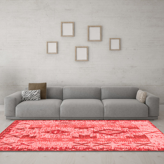 Contemporary Red Washable Rugs