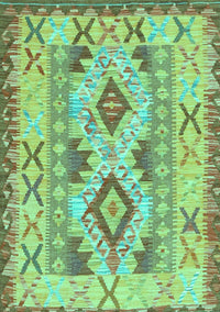 Abstract Turquoise Contemporary Rug, con2915turq