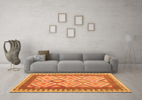 Machine Washable Abstract Orange Contemporary Rug, wshcon2916org