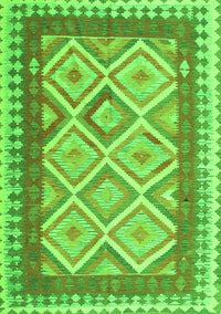 Abstract Green Contemporary Rug, con2916grn