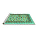 Sideview of Machine Washable Abstract Turquoise Contemporary Area Rugs, wshcon2916turq