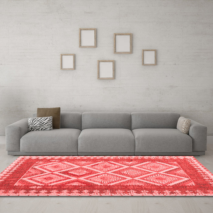 Contemporary Red Washable Rugs