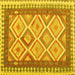 Square Machine Washable Abstract Yellow Contemporary Rug, wshcon2916yw