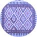 Round Abstract Blue Contemporary Rug, con2916blu