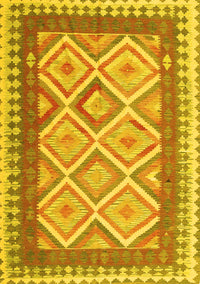 Abstract Yellow Contemporary Rug, con2916yw