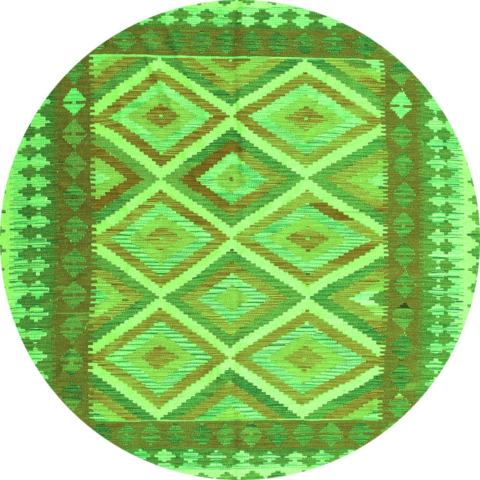Square Abstract Green Contemporary Rug, con2916grn