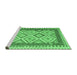 Sideview of Machine Washable Abstract Emerald Green Contemporary Area Rugs, wshcon2916emgrn