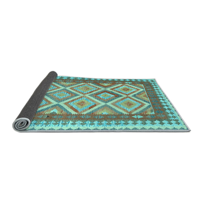 Sideview of Abstract Light Blue Contemporary Rug, con2916lblu