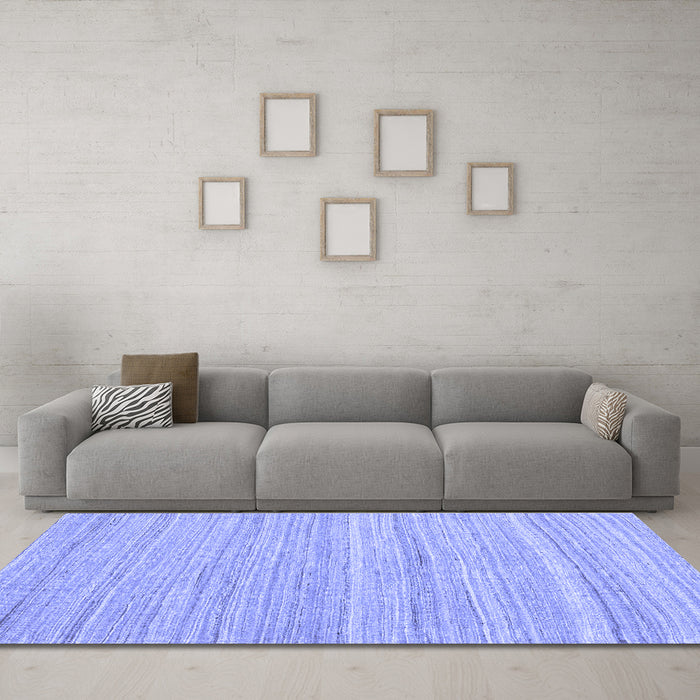 Machine Washable Abstract Blue Contemporary Rug in a Living Room, wshcon2917blu