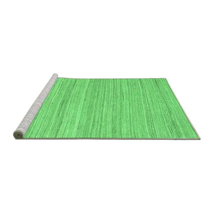 Sideview of Machine Washable Abstract Emerald Green Contemporary Area Rugs, wshcon2917emgrn