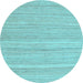 Round Abstract Light Blue Contemporary Rug, con2917lblu