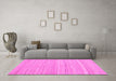 Machine Washable Abstract Pink Contemporary Rug in a Living Room, wshcon2917pnk