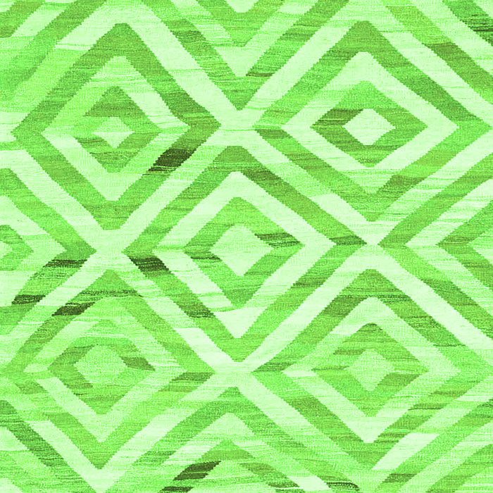 Round Machine Washable Southwestern Green Country Area Rugs, wshcon2918grn