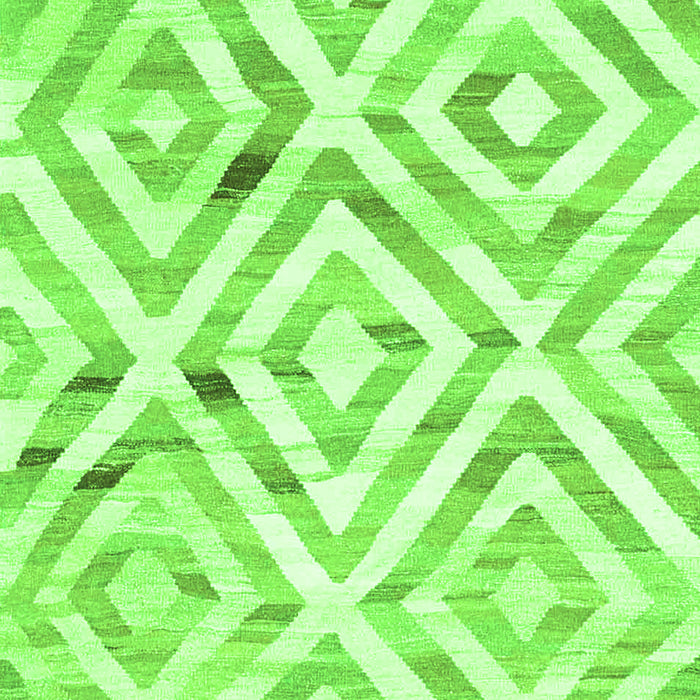 Serging Thickness of Machine Washable Southwestern Green Country Area Rugs, wshcon2918grn