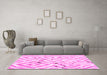 Machine Washable Southwestern Pink Country Rug in a Living Room, wshcon2918pnk