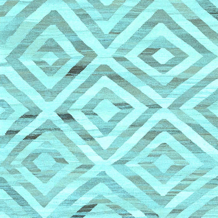 Square Machine Washable Southwestern Light Blue Country Rug, wshcon2918lblu