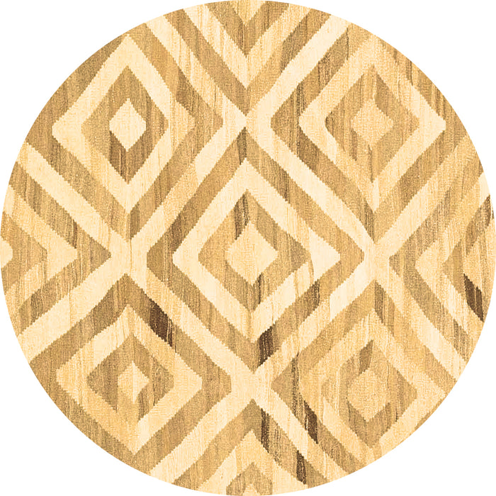 Round Southwestern Brown Country Rug, con2918brn