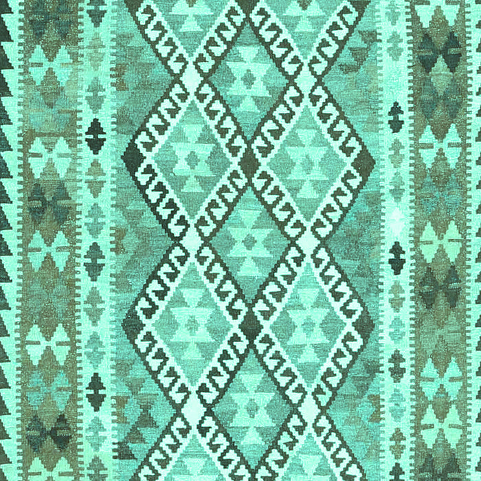 Machine Washable Southwestern Turquoise Country Area Rugs, wshcon2919turq