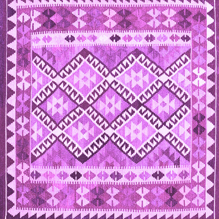 Square Machine Washable Southwestern Purple Country Area Rugs, wshcon2919pur