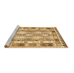 Sideview of Machine Washable Southwestern Brown Country Rug, wshcon2919brn