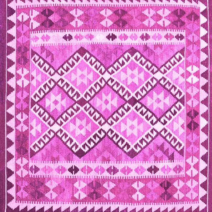 Square Machine Washable Southwestern Pink Country Rug, wshcon2919pnk