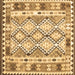 Square Southwestern Brown Country Rug, con2919brn