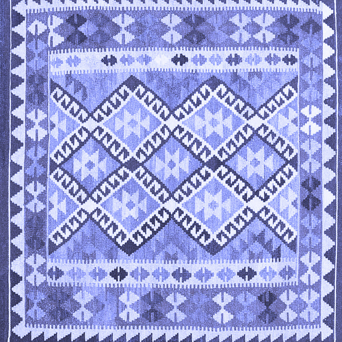 Square Southwestern Blue Country Rug, con2919blu