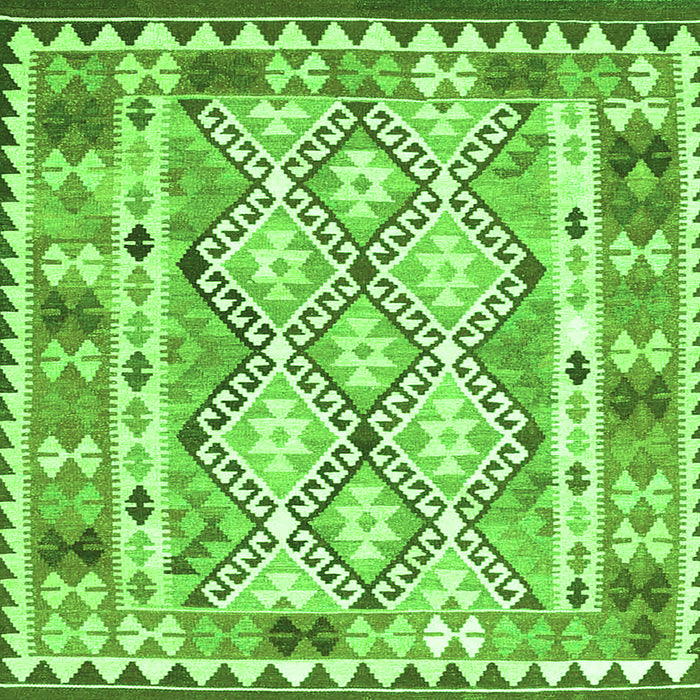 Serging Thickness of Southwestern Green Country Rug, con2919grn