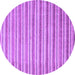 Round Abstract Purple Contemporary Rug, con291pur