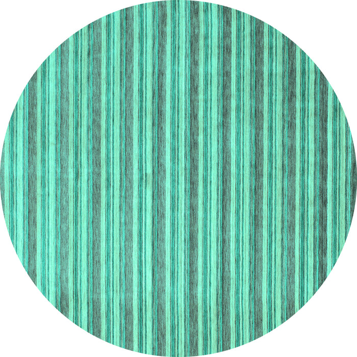 Round Abstract Turquoise Contemporary Rug, con291turq